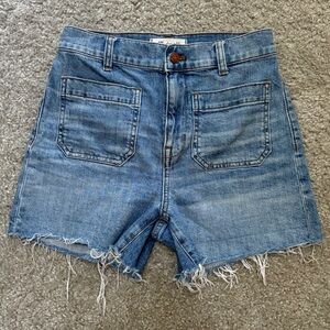 Madewell high-rise denim shorts in Beasley wash:eco edition sz 25 EUC